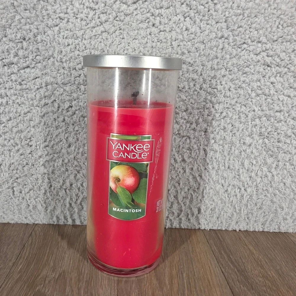 Yankee Candle Macintosh Large Pillar Jar Scented Candle 20 oz Red Apple Scent
